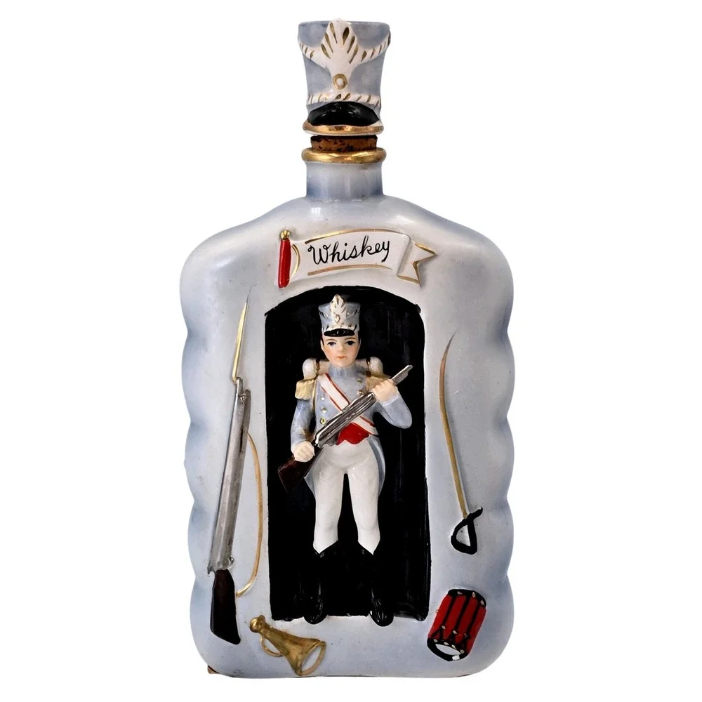 Vintage Shields Fifth Ave Soldier Whiskey Decanter Ceramic 3D Stopper Japan RARE